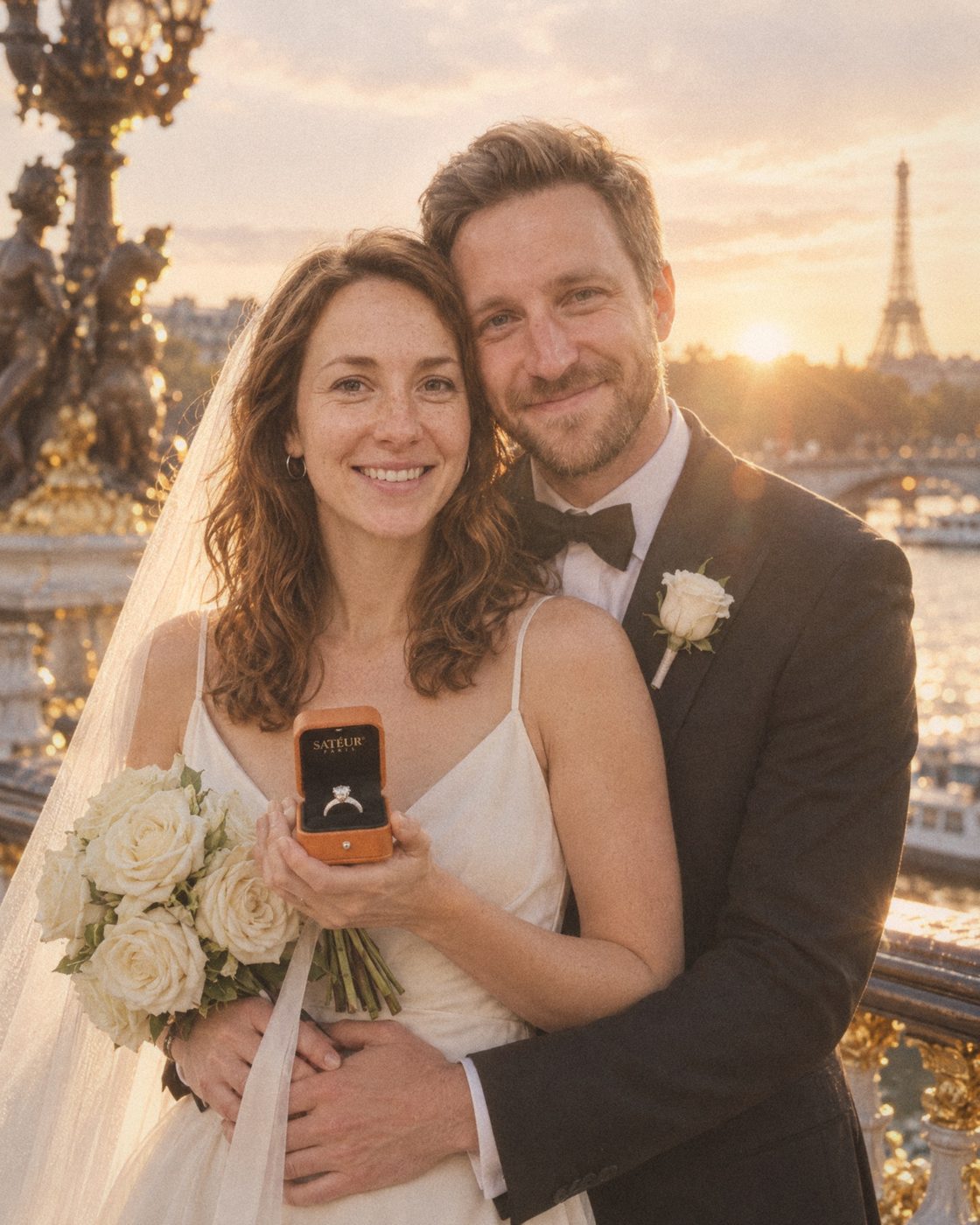 Holding the ring in its orange Satéur box